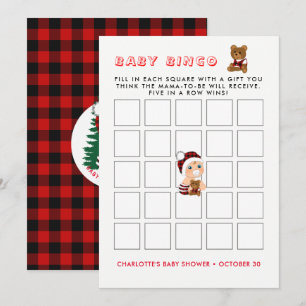 Lumberjack Cute Baby shower Baby Bingo Cards Kaart