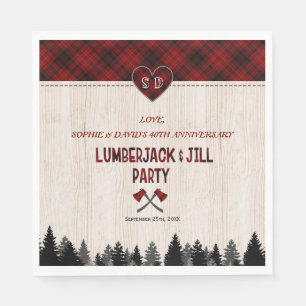 LumberJack en Jill Huwelijkshout 40e Jubileum Servet