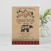 Lumberjack First Birthday Invitation - Beer Kaart (Staand voorkant)