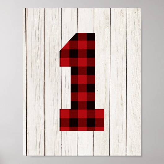Lumberjack First Birthday Number 1 decor Poster (Voorkant)
