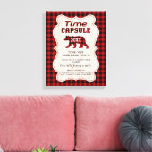 Lumberjack First Birthday Time Capsule Sign Canvas Afdruk (Insitu (Woonkamer))