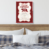 Lumberjack First Birthday Time Capsule Sign Canvas Afdruk (Insitu (Slaapkamer))