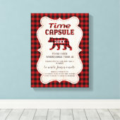 Lumberjack First Birthday Time Capsule Sign Canvas Afdruk (Insitu (Houten vloer))