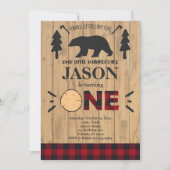 Lumberjack Flannel 1er anniversaire Invitation (Devant)