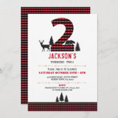 Lumberjack Flannel 2e Deux 2 Invitation de fête d' (Devant / Derrière)