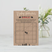Lumberjack Flannel Baby shower Bingo Game Kaart (Staand voorkant)