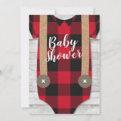 Lumberjack Flannel Boy Baby shower Invitation (Dos)