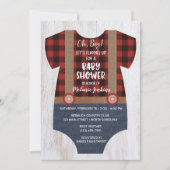 Lumberjack Flannel Boy Baby shower Invitation (Devant)