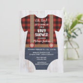 Lumberjack Flannel Boy Baby shower Invitation (Debout devant)