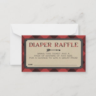 Lumberjack Flannel Boy Diaper Raffle Card Notitiekaartje
