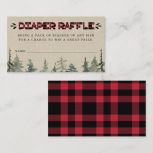 Lumberjack Flannel Diaper Raffle Card Insert Informatiekaartje