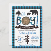 Lumberjack Flannel Garçon Baby shower Invitation O (Devant)