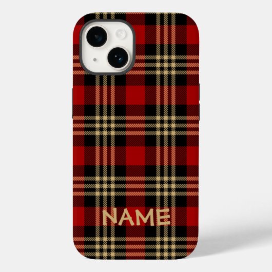 Lumberjack Geplakt Patroon Aangepaste naam Hoesje- Case-Mate iPhone Case (Achterkant)