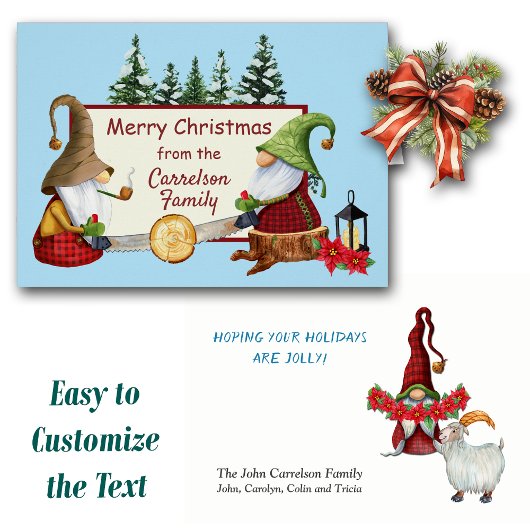 Lumberjack Gnomes Carte de Noël
