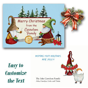 Lumberjack Gnomes Kaart kerst