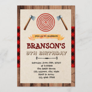 LUMBERJACK INVITATIE KAART