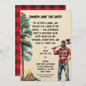 Lumberjack Invitation à la fête à thème (Devant / Derrière)