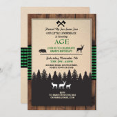 Lumberjack Invitation d'anniversaire N'IMPORTE QUE (Devant / Derrière)