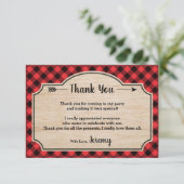 Lumberjack Jongen Verjaardagsfeestje Dank je kaart (Staand voorkant)