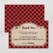 Lumberjack Jongen Verjaardagsfeestje Dank je kaart (Voorkant / Achterkant)