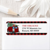 Lumberjack Kerstcamper Return-adres Etiket (Insitu)