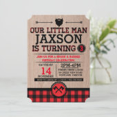 Lumberjack kinderen jarig, vleid rustig klein man kaart (Staand voorkant)