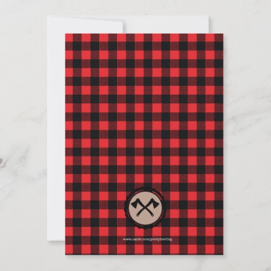Lumberjack kinderen jarig, vleid rustig klein man kaart (Achterkant)