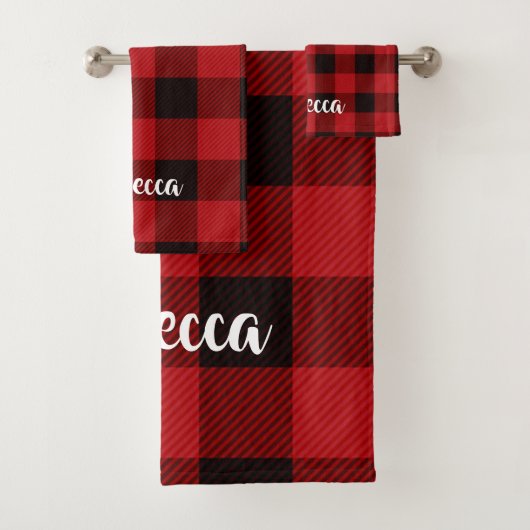 Lumberjack Land Kerstmis Rode buffel geruite Bad Handdoek (Insitu)