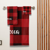 Lumberjack Land Kerstmis Rode buffel geruite Bad Handdoek