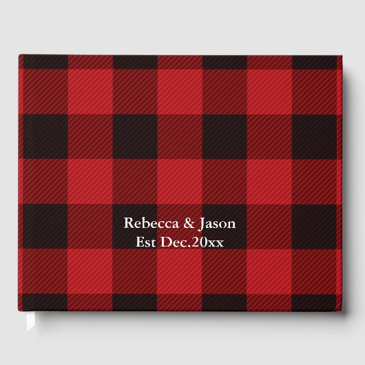 Lumberjack Land Kerstmis Rode buffel geruite Gastenboek (Voorkant)