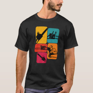 Lumberjack Logger chainzaag Retro T-shirt
