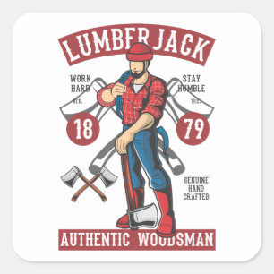 Lumberjack Logo Vierkante Sticker