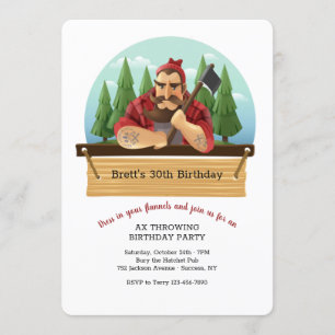 Lumberjack met Ax Invitation Kaart