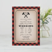 Lumberjack Monogram Ax Buffalo Play Wedding Kaart (Staand voorkant)