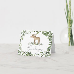 Lumberjack Moose Baby shower Hartelijk dank Bedankkaart