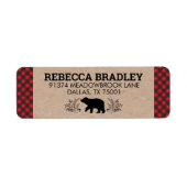 Lumberjack Oear Kraft Plaid Étiquette de adresse (Devant)