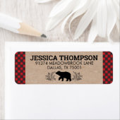 Lumberjack Oear Kraft Plaid Étiquette de adresse (En situation)