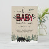 Lumberjack Oh Baby Flannel Baby shower Invitation (Debout devant)