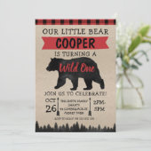 Lumberjack Ours Wild Anniversaire Fête Invitation (Debout devant)