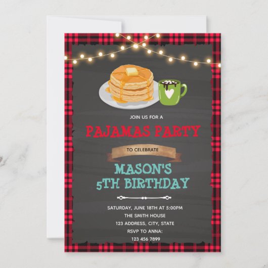 Lumberjack pancakes en pyjama kaart (Voorkant)