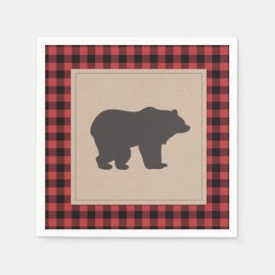 Lumberjack Papier Servet Rood Zwart Geschilderd
