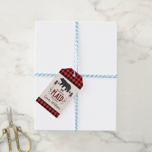 Lumberjack partij gunst dank u Label Cadeaulabel (Met Touw)