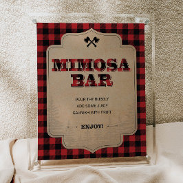 Lumberjack Party decor Mimosa Bar Poster