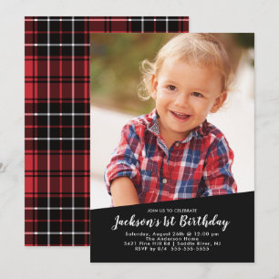 Lumberjack Photo Anniversaire Invitation