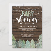 Lumberjack Pine Trees Boy Baby shower Invitation (Devant)