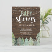 Lumberjack Pine Trees Boy Baby shower Invitation (Debout devant)