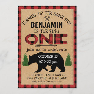 Lumberjack Plaid Beer Verjaardagsuitnodiging Kaart