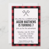 Lumberjack Plaid Invitation d'anniversaire (Devant)