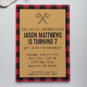 Lumberjack Plaid Invitation d'anniversaire