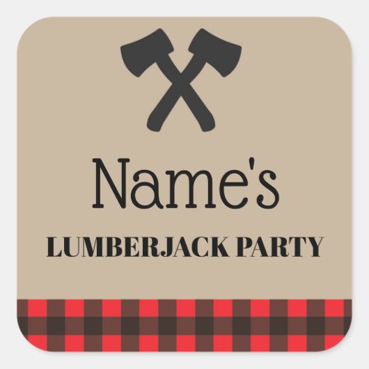 Lumberjack Plaid Rode Label Verjaardagsfeestje Sti (Voorkant)